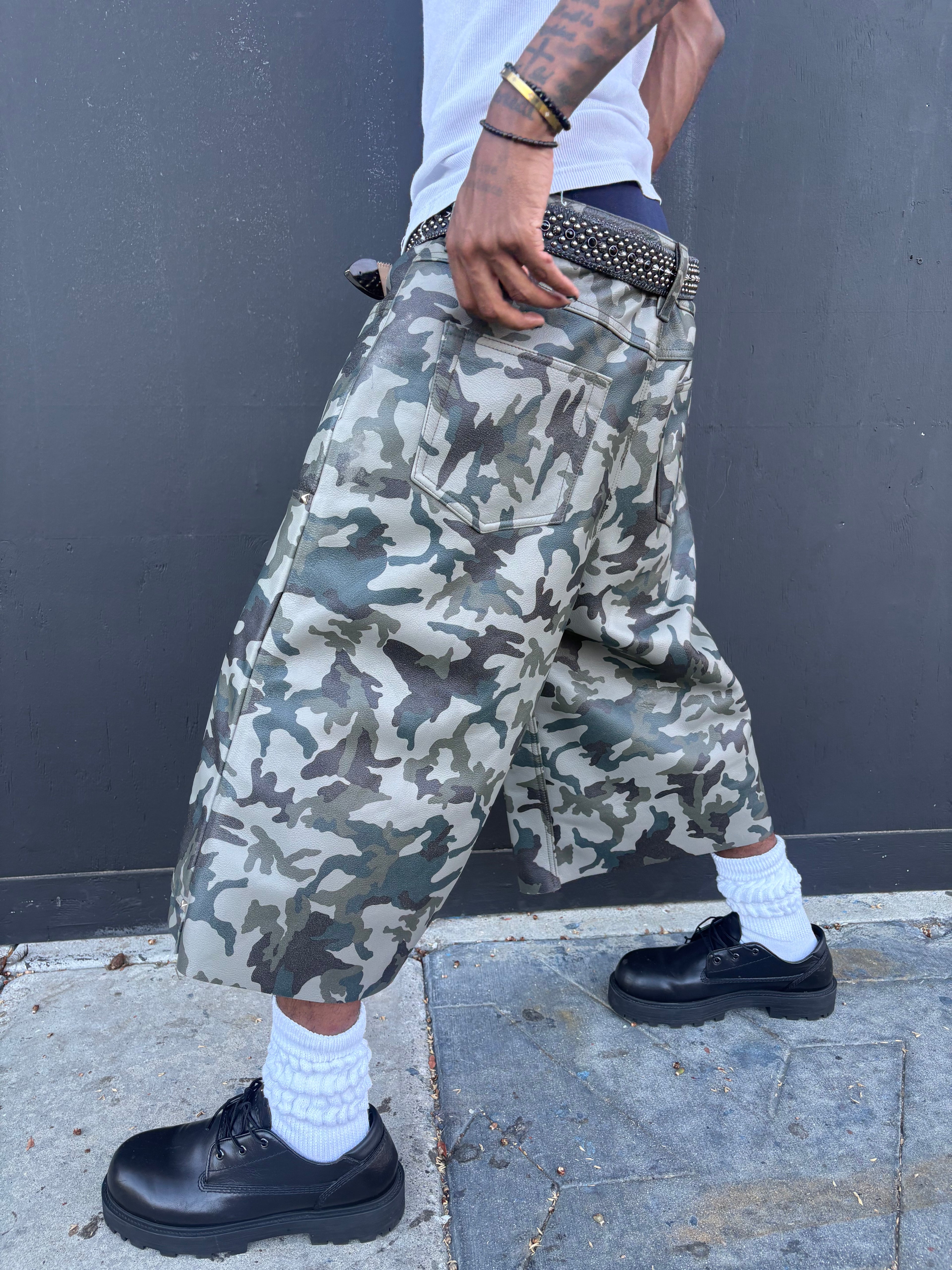 Trinx Camo Double Knee Leather shorts
