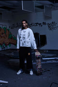 aura waffle long sleeve white shirt